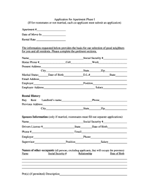 Apartment Rental Application