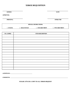 Xerox Requisition Form