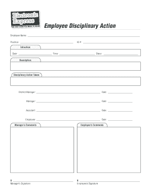 Employee Disciplinary Action Form