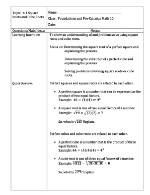 Square Roots and Cube Roots Worksheet