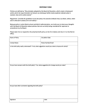 Education Policy Feedback Form