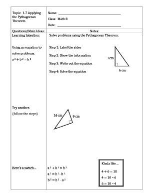 Pythagorean Theorem Worksheet