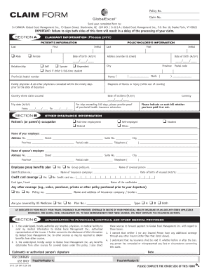 Canada Travel Insurance Claim Form