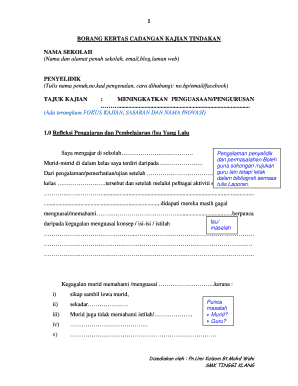 Malaysian Action Research Proposal Form