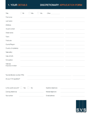 Discretionary Application Form