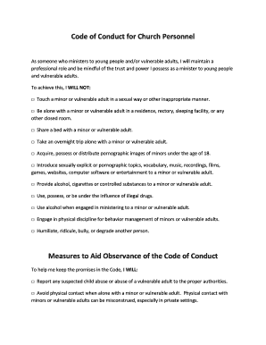 Church Personnel Code of Conduct