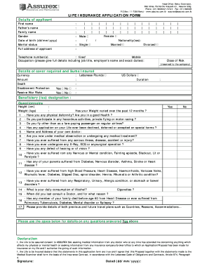 Life Insurance Application Form