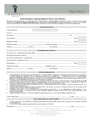 Intermediary Authorisation Form