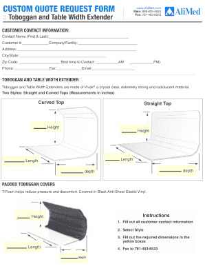 AliMed Custom Quote Request Form