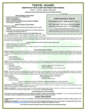 Travel Guard Student Assist Enrollment Form