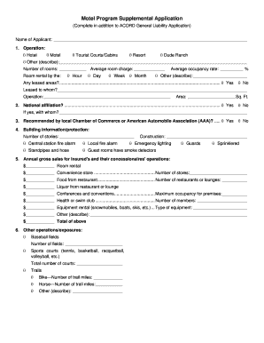 Motel Program Supplemental Application