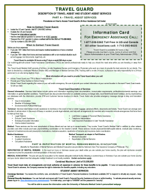Travel Guard Student Assist Enrollment Form