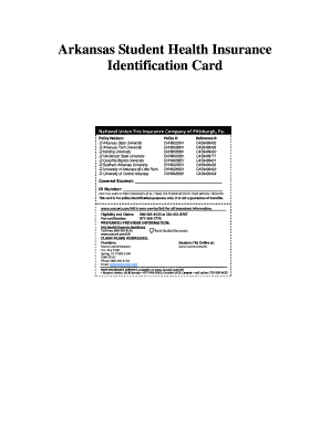 Arkansas Student Health Insurance Card