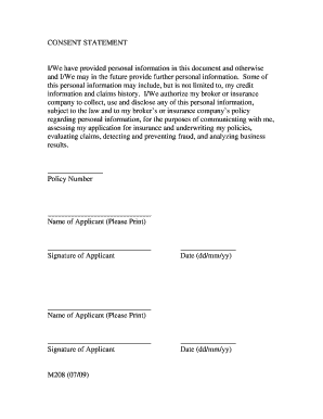 Insurance Consent Form