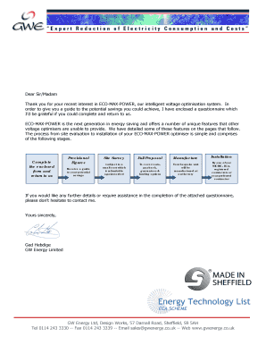 ECO-MAX-POWER Questionnaire