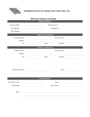 Employee Information Change Form