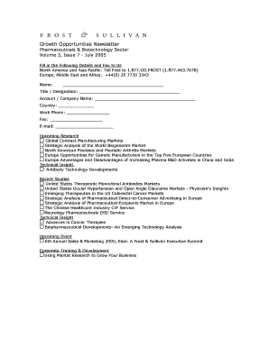 Pharmaceuticals & Biotechnology Sector Newsletter Subscription Form