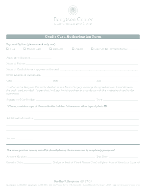 Credit Card Authorization Form