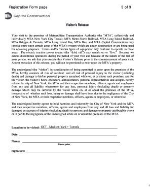 Visitor's Release Form