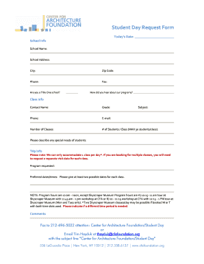 Student Day Request Form