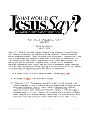 Sermon Notes on God's Care