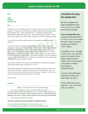 Sample Fund Raising Letter