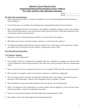 School to Career Odyssey Series Discussion Questions