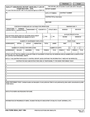 Construction Quality Assurance Report Daily Log