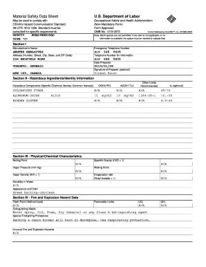 Material Safety Data Sheet