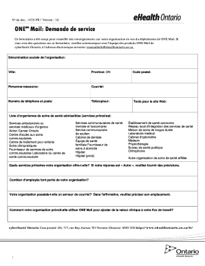 Demande de service ONE Mail
