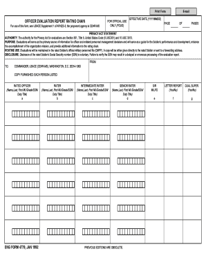 US Army Officer Evaluation Report Form 4779