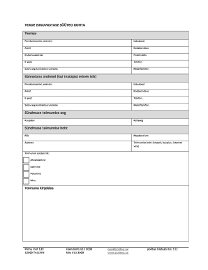 Estonian Police Crime Report Form