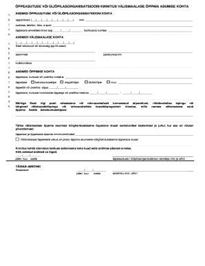 Estonian Student Residence Confirmation