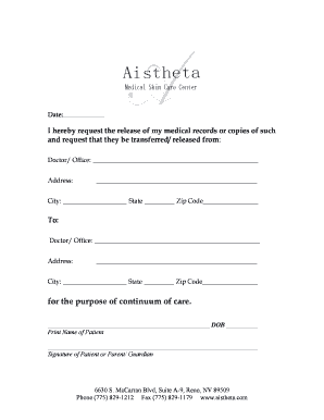 Medical Records Release Request Form