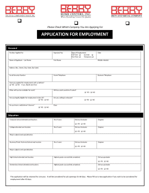 Application for Employment
