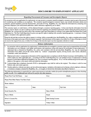 Employment Background Check Disclosure Form