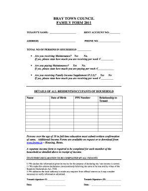 Bray Town Council Family Form