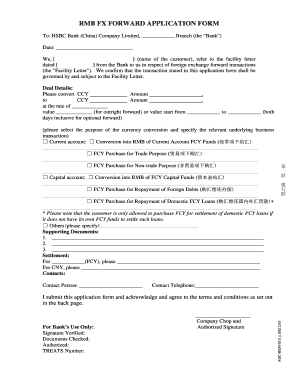 RMB FX Forward Application Form