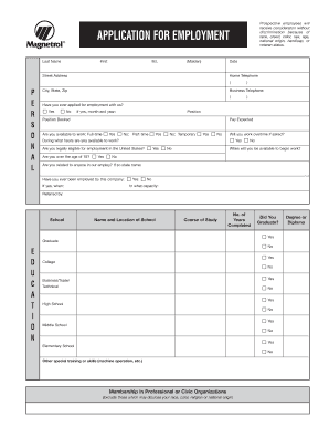 Employment Application Form