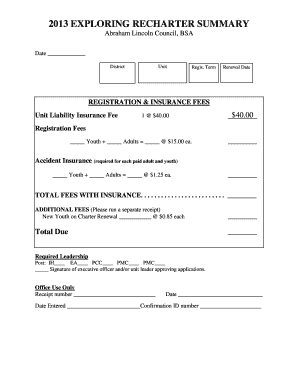 Abraham Lincoln Council BSA Recharter Summary