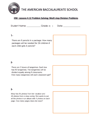 Grade 4 Multi Step Division Problems Worksheet