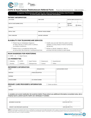 COPD & Heart Failure Telehomecare Referral Form