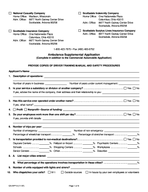 Ambulance Supplemental Application