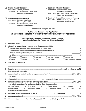 Public Auto Supplemental Application