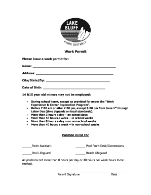 Work Permit Application