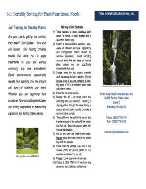 Soil Fertility Testing Order Form