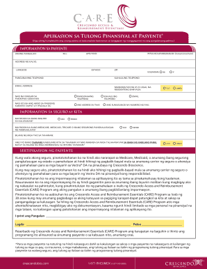 Patient Financial Assistance Application