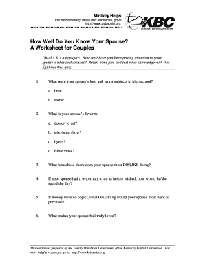 How Well Do You Know Your Spouse Quiz