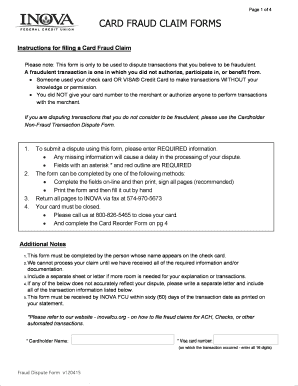 Card Fraud Claim Form