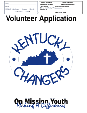 Kentucky Changers Volunteer Application